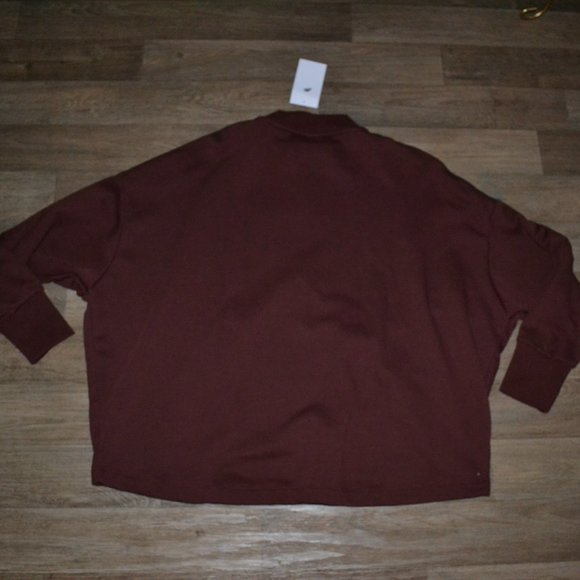 NWT Nike Essential Sportswear Brown Oversized Zip-up Fleece Sweatshirt Women M - Picture 3 of 5